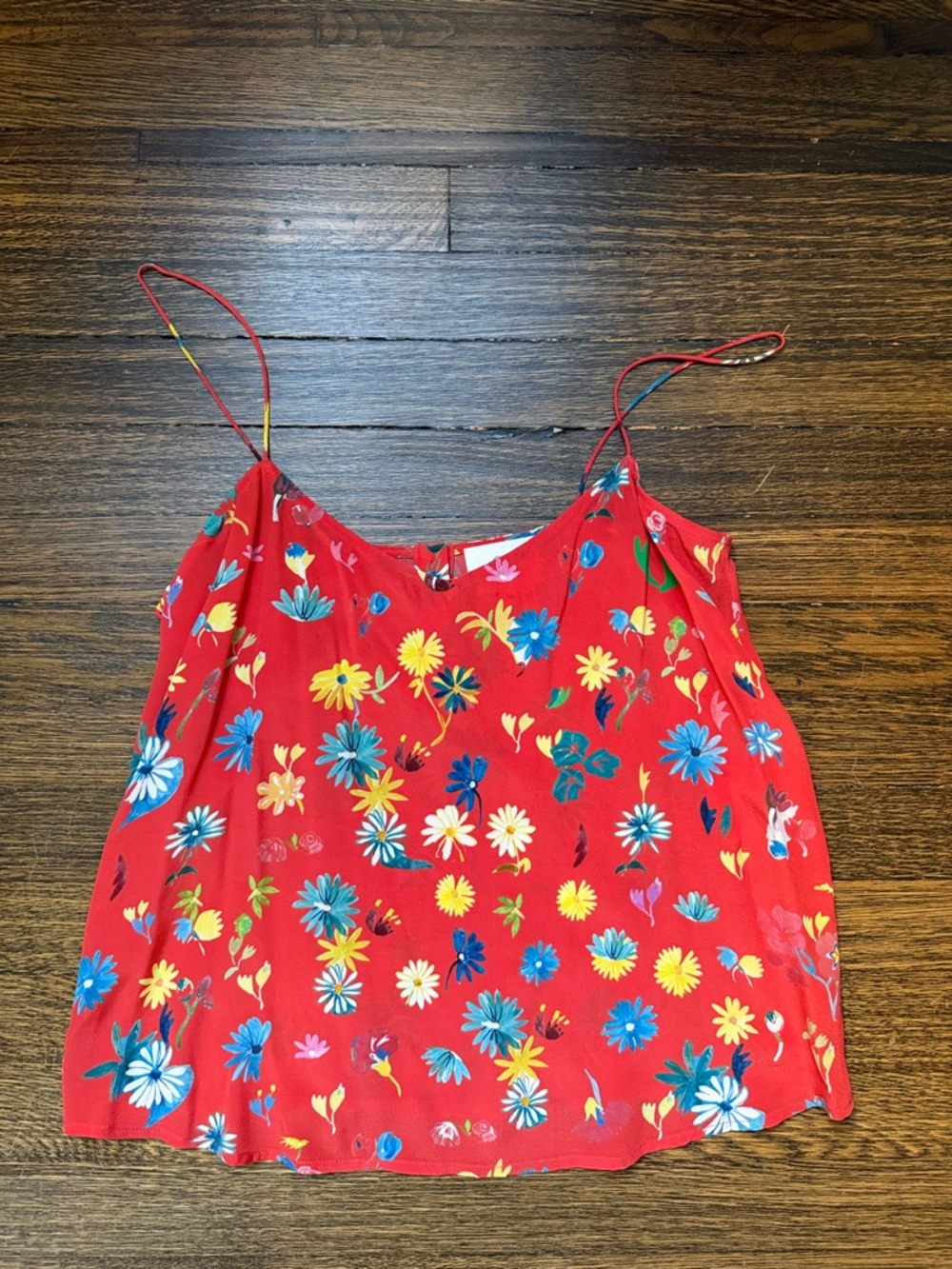 Sezane red floral tank